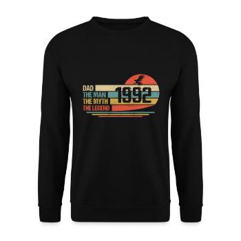 Meilleur Papa Du Monde Depuis 1992 Fête Des Pères - Sweat-shirt Unisexe - noir - Devant - Alina (178cm) & Michal (187cm)