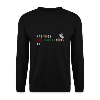 Code de la caféine Code du café - Sweat-shirt Unisexe - noir - Devant - Alina (178cm) & Michal (187cm)