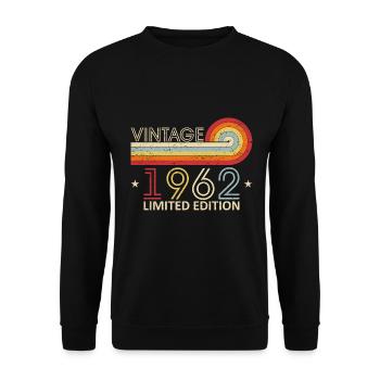 Vintage 1962 49 ans Style Rétro 1962 49ème Bir - Sweat-shirt Unisexe - noir - Devant - Alina (178cm) & Michal (187cm)