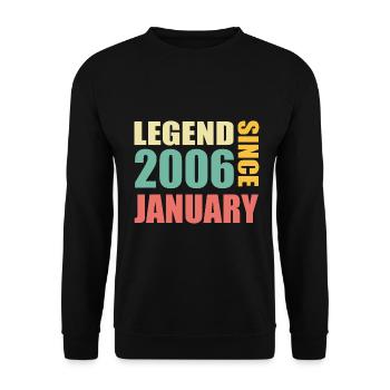 18th Birthday January Vintage 2006 Gift Idea - Unisex Sweatshirt - black - Front - Alina (178cm) & Michal (187cm)