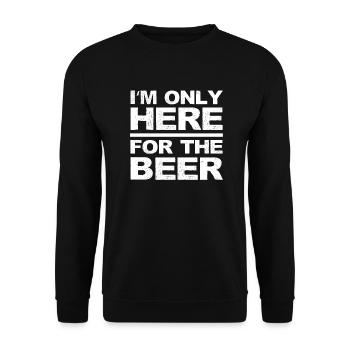 I'm just here for the beer here JGA party gift - Unisex Sweatshirt - black - Front - Alina (178cm) & Michal (187cm)
