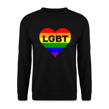 LGBT heart love gift gay friends colorful - Unisex Sweatshirt - black - Front - Alina (178cm) & Michal (187cm)