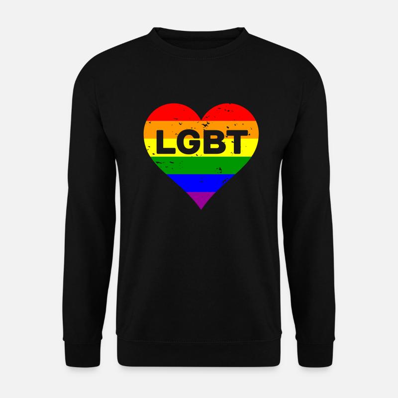 LGBT Herz Liebe Geschenk Homosexuelle Freunde bunt - Unisex Pullover - Schwarz