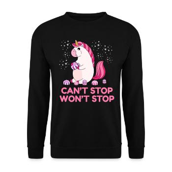 Can't Stop Won't Stop - Unisex Pullover - Schwarz - Vorne - Alina (178cm) & Michal (187cm)