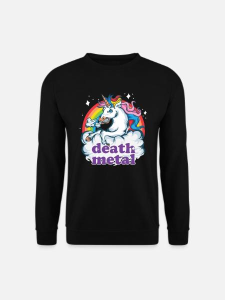 Death Metal Unicorn Gift Heavy Music Unicorn - Unisex Sweatshirt - black