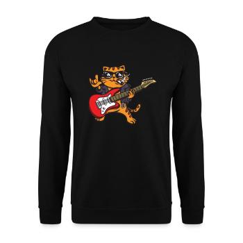Guitariste Guitar Cat Funny Gift Fan de rock - Sweat-shirt Unisexe - noir - Devant - Alina (178cm) & Michal (187cm)