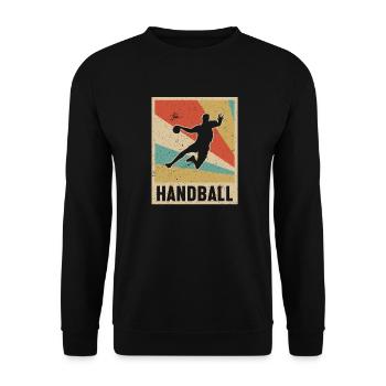 Joueur de handball Joueur rétro de handball player - Sweat-shirt Unisexe - noir - Devant - Alina (178cm) & Michal (187cm)