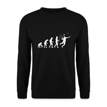 Badminton Evolution Badminton Player Gift Cool - Unisex Sweatshirt - black - Front - Alina (178cm) & Michal (187cm)