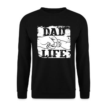 Dad Life - Unisex Sweatshirt - black - Front - Alina (178cm) & Michal (187cm)