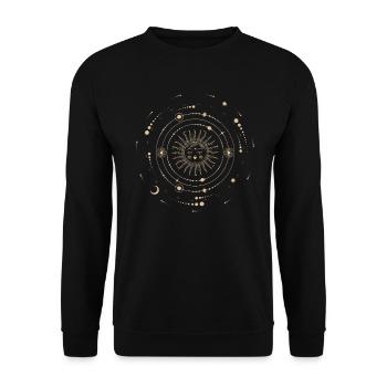 Lune, Soleil, Ésotérisme, Taro, Boho, Henné, witch - Sweat-shirt Unisexe - noir - Devant - Alina (178cm) & Michal (187cm)