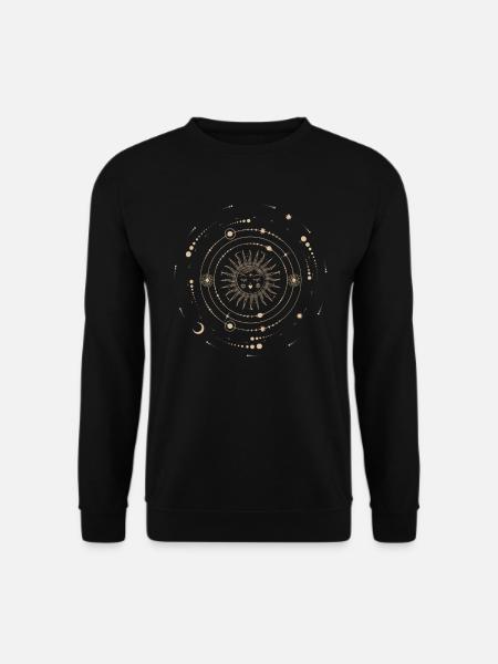 Lune, Soleil, Ésotérisme, Taro, Boho, Henné, witch - Sweat-shirt Unisexe - noir