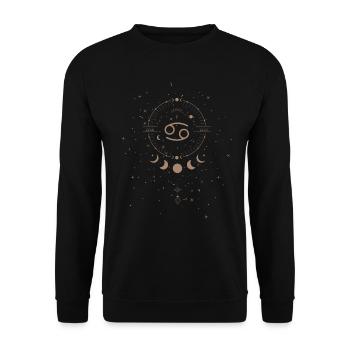 Signe du zodiaque cancer avec phase lunaire - Sweat-shirt Unisexe - noir - Devant - Alina (178cm) & Michal (187cm)