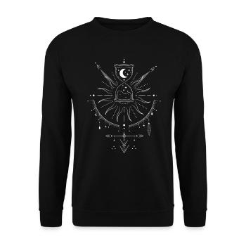 Boho / Sablier vintage - Sweat-shirt Unisexe - noir - Devant - Alina (178cm) & Michal (187cm)