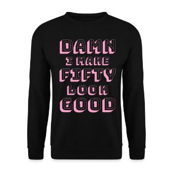 50th birthday - Unisex Sweatshirt - black - Front - Alina (178cm) & Michal (187cm)