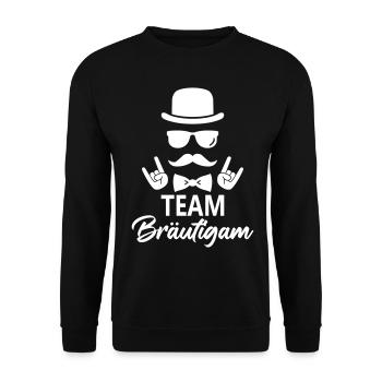 Team Bräutigam - Unisex Pullover - Schwarz - Vorne - Alina (178cm) & Michal (187cm)