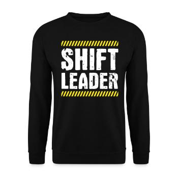 Shiftleader Schichtleitung Chef - Unisex Pullover - Schwarz - Vorne - Alina (178cm) & Michal (187cm)