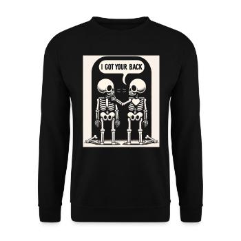 Skeletons Handshake of Loyalty - Unisex Sweatshirt - black - Front - Alina (178cm) & Michal (187cm)