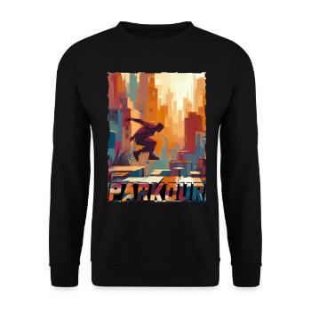 Parkour - Sweat-shirt Unisexe - noir - Devant - Alina (178cm) & Michal (187cm)