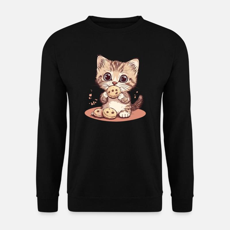 Süße Keks Katze - Unisex Pullover - Schwarz