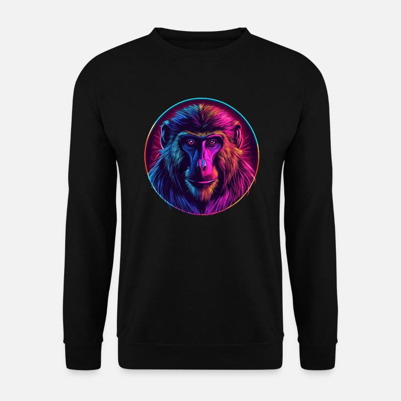 Neon Mandrill Monkey - Unisex Sweatshirt - black