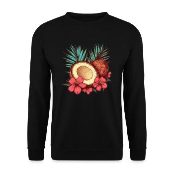 Tropical Coconut Blossom - Unisex Sweatshirt - black - Front - Alina (178cm) & Michal (187cm)