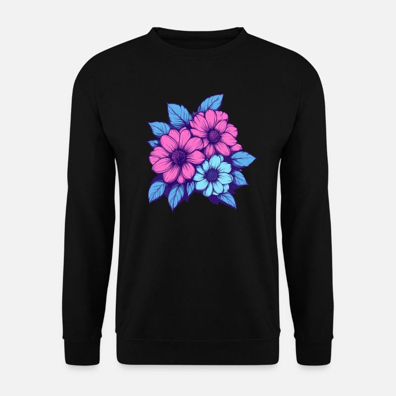 Trio de fleurs néon - Sweat-shirt Unisexe - noir