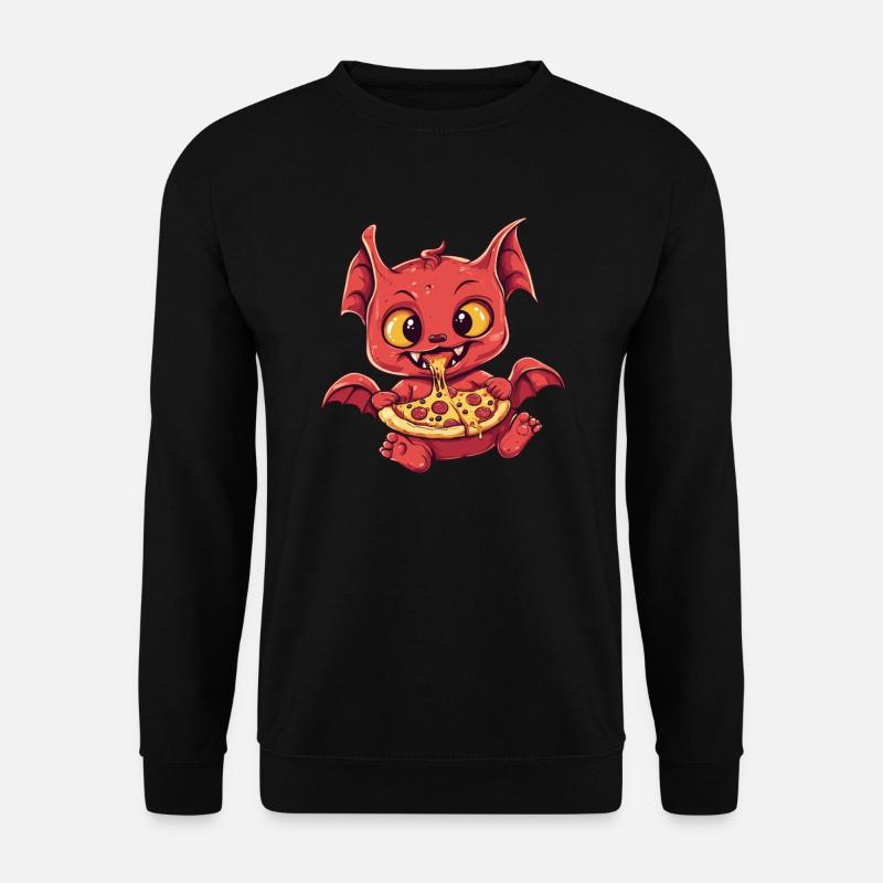 Devil with pizza - Unisex Sweatshirt - black