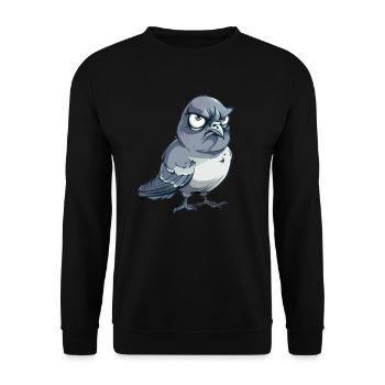 Grumpy Dove Comic Style - Unisex Sweatshirt - black - Front - Alina (178cm) & Michal (187cm)