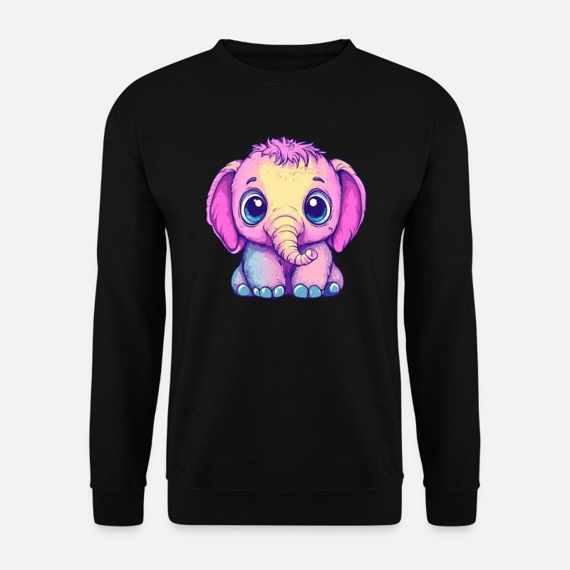 Bunter Baby-Elefant - Unisex Pullover - Schwarz