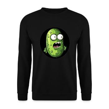 Funny cucumber scared - Unisex Sweatshirt - black - Front - Alina (178cm) & Michal (187cm)