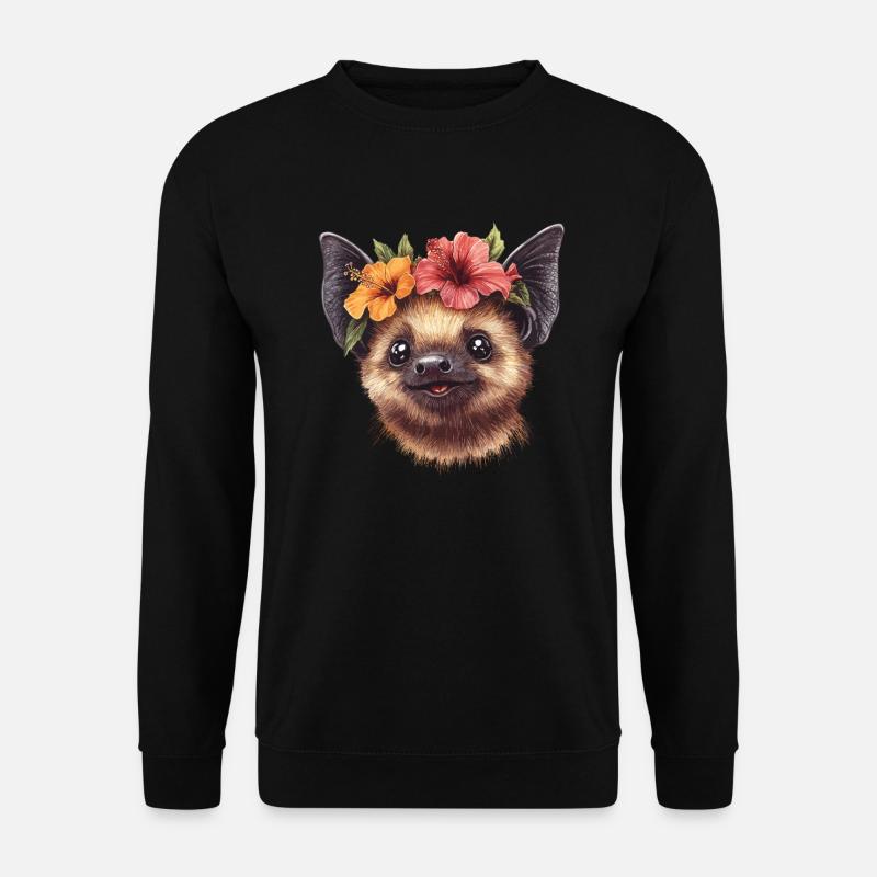 Bat with flowers - Unisex Sweatshirt - black