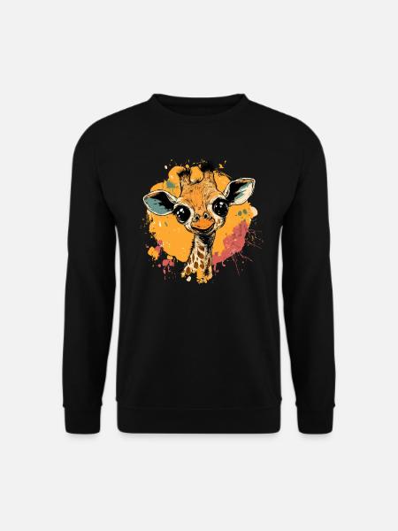 Giraffe im Farbklecks - Unisex Pullover - Schwarz