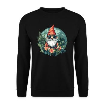 Cool Garden Gnome - Unisex Sweatshirt - black - Front - Alina (178cm) & Michal (187cm)