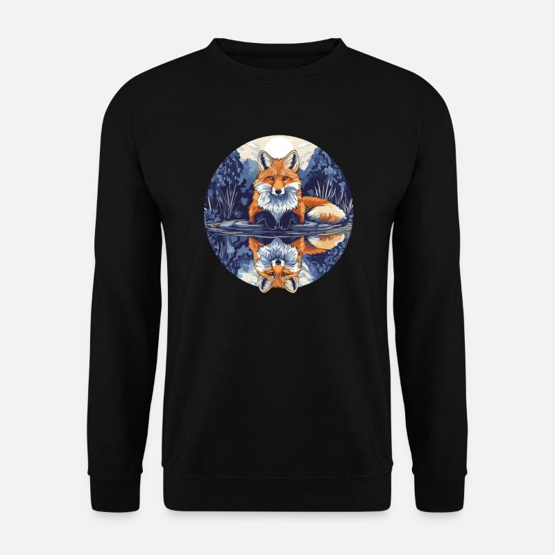 Fox with reflection - Unisex Sweatshirt - black