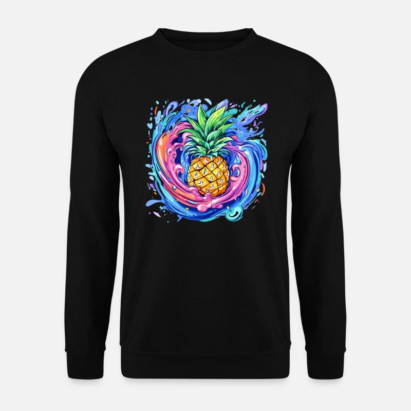 Pineapple with paint splash - Unisex Sweatshirt - black