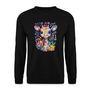 Colorful Giraffe Dreams - Unisex Sweatshirt - black - Front - Alina (178cm) & Michal (187cm)
