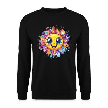 Strahlende Sonne - Unisex Pullover - Schwarz - Vorne - Alina (178cm) & Michal (187cm)