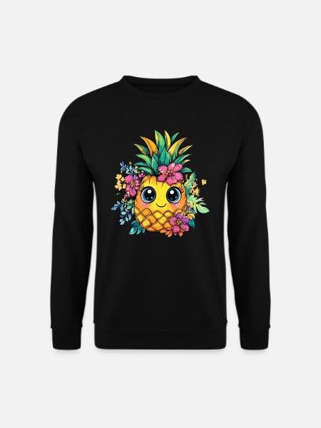 Floral Pineapple Delight - Unisex Sweatshirt - black