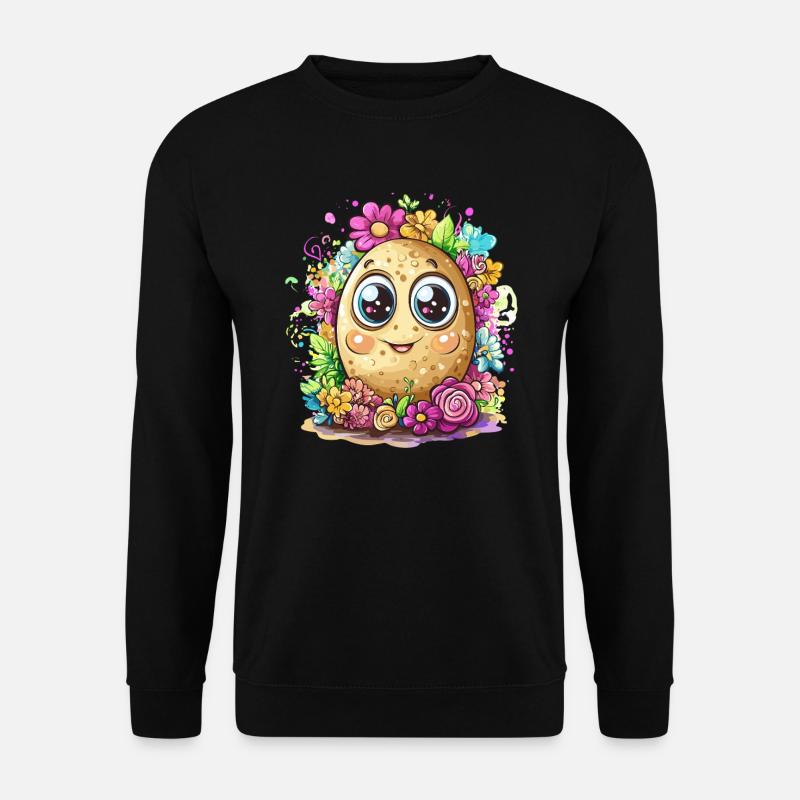 Fleur de patate heureuse - Sweat-shirt Unisexe - noir