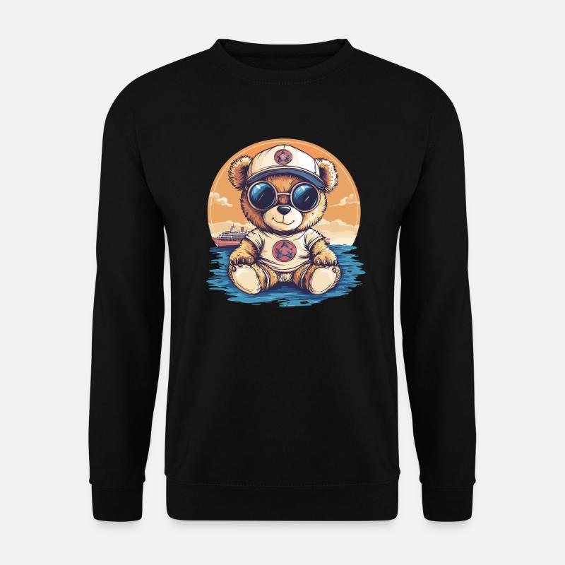 Teddy bear with sunglasses - Unisex Sweatshirt - black