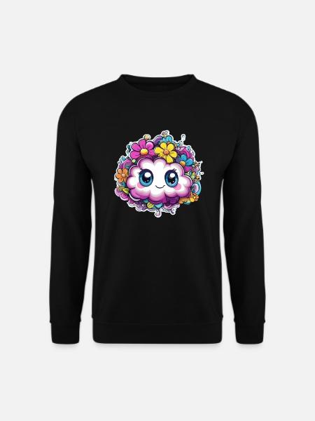 Happy Flower Cloud - Unisex Sweatshirt - black
