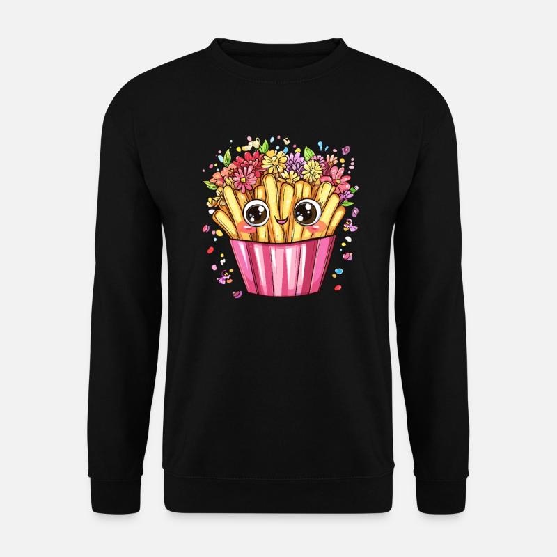 Frites au flower power - Sweat-shirt Unisexe - noir