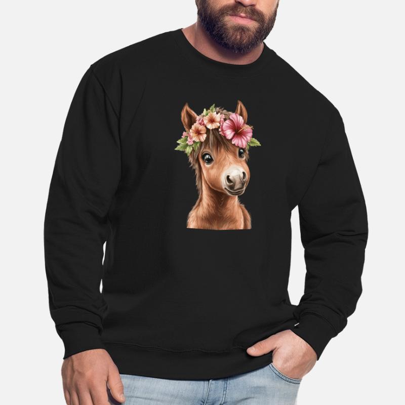 Flower pony with wreath Unisex Sweatshirt