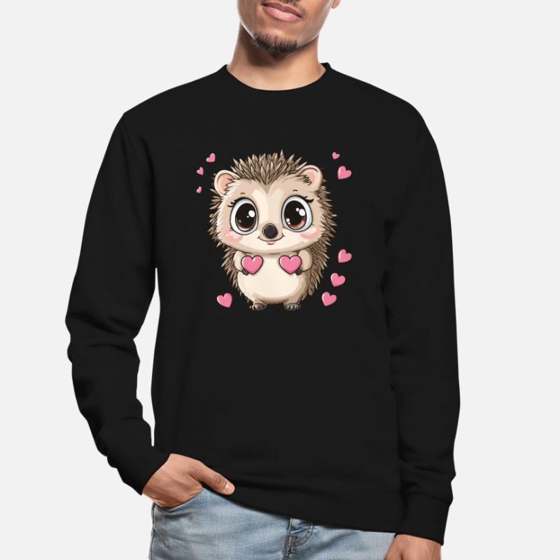 Hérisson avec des cœurs Sweat-shirt Unisexe