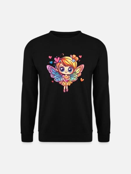 Butterfly fairy with heart - Unisex Sweatshirt - black