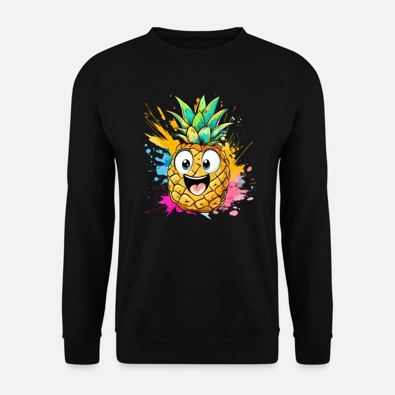 Explosion d’ananas heureuse - Sweat-shirt Unisexe - noir