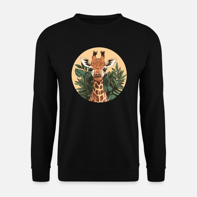 Giraffe im Dschungel - Unisex Pullover - Schwarz