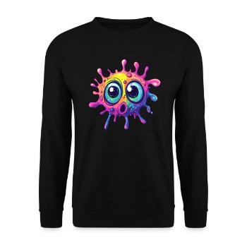 Coloré étonné éclaboussure de couleur - Sweat-shirt Unisexe - noir - Devant - Alina (178cm) & Michal (187cm)