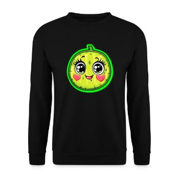 Melon sucré avec cœur - Sweat-shirt Unisexe - noir - Devant - Alina (178cm) & Michal (187cm)