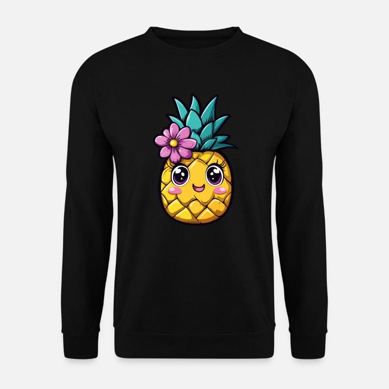 Ananas avec fleur - Sweat-shirt Unisexe - noir